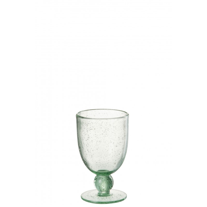 Vaso de vino de vidrio verde claro de 15 cm de altura