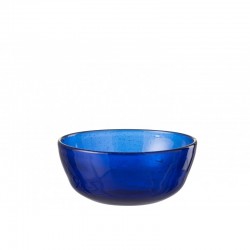 Bol de vidrio azul de 15x15x6.5 cm