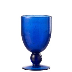 Verre à vin en verre bleu foncé H15cm