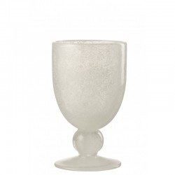 Vaso de vino de vidrio blanco de 15 cm de altura