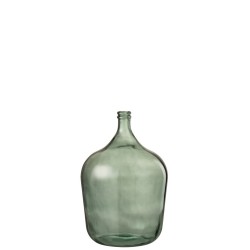 Vase dame jeanne en verre vert 37x37x56.5 cm