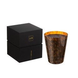 Vela perfumada de 95 horas en tarro de vidrio marrón de 15.5x15.5x18.5 cm