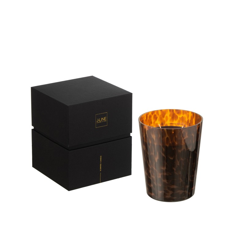 Vela perfumada de 68 horas en tarro de vidrio marrón de 12.5x12.5x15 cm
