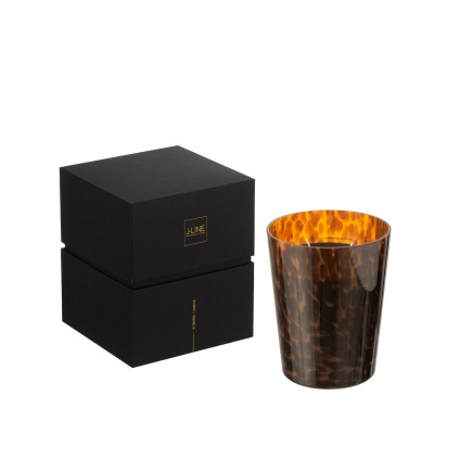 Vela perfumada de 68 horas en tarro de vidrio marrón de 12.5x12.5x15 cm