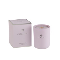 Vela perfumada de 80 horas en un frasco de vidrio morado de 11x11x14.5 cm