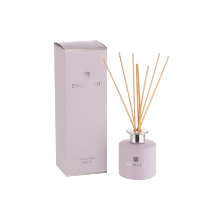 Aceite perfumado con palitos de vidrio morado 8x8x27 cm