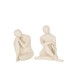 Lot de 2 personnages agenouillé en résine beige 21x15x25cm Lot de 2 personnages agenouillé en résine beige 21x15x25cm