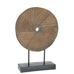 Rond sur socle en résine marron 49x14.5x51 cm