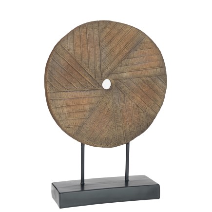 Rond sur socle en résine marron 49x14.5x51 cm