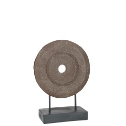 Tondo su base in resina marrone 35x14x47 cm