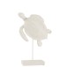 Tortue sur pied en résine blanc 29x13x39 cm