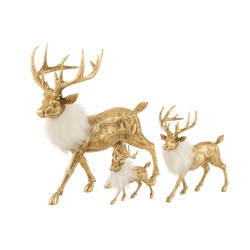 Renne de Noël en résine doré 40x16x37 cm -(1 BOIS CASSÉ)