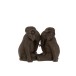 Pareja de elefantes de resina marrón 35.5x20.5x29 cm
