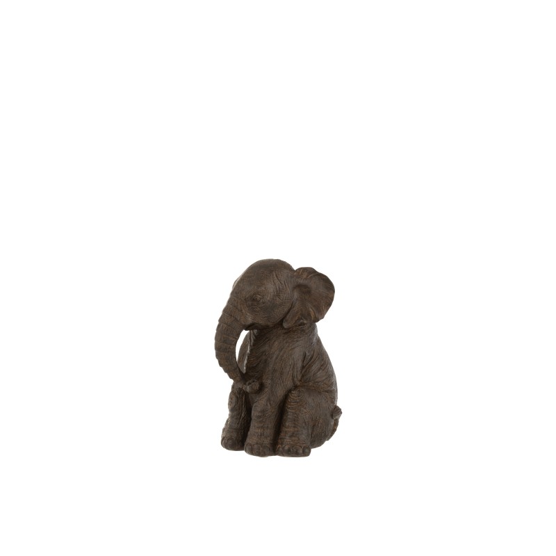 Statuette éléphant en résine marron 17.5x16.5x23 cm Statuette éléphant en résine marron 17.5x16.5x23 cm