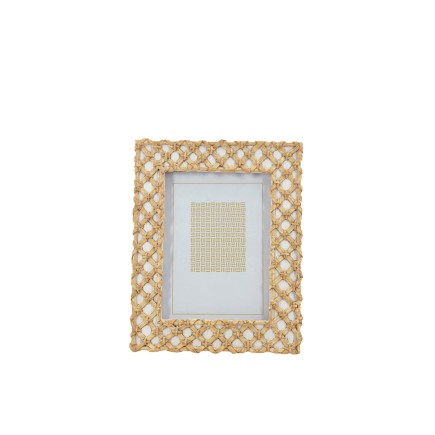 CADRE PHOTO IBIZA RESINE BLANC/NATUREL SMALL