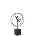 Gimnasta en círculo de resina marrón de 22x8x36 cm