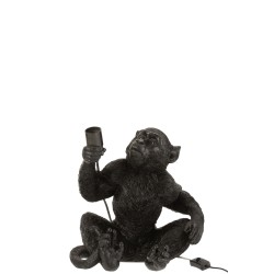 Lampe singe à poser en résine noir 32x28x33 cm