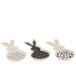 Set de 3 plats lapin en céramique blanc - or 27x14x2 cm Set de 3 plats lapin en céramique blanc - or 27x14x2 cm