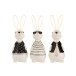 Set de 3 lapins en céramique blanc - or 11x10x29.5 cm Set de 3 lapins en céramique blanc - or 11x10x29.5 cm