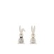 Conjunto de 2 conejos de cerámica blanco - oro 20x8x8 cm