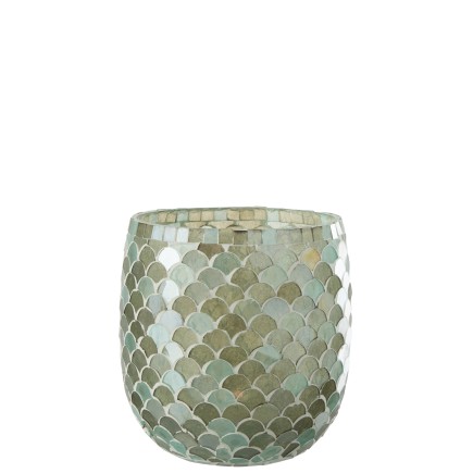 Photophore en verre Azur 15.5x15.5x16 cm