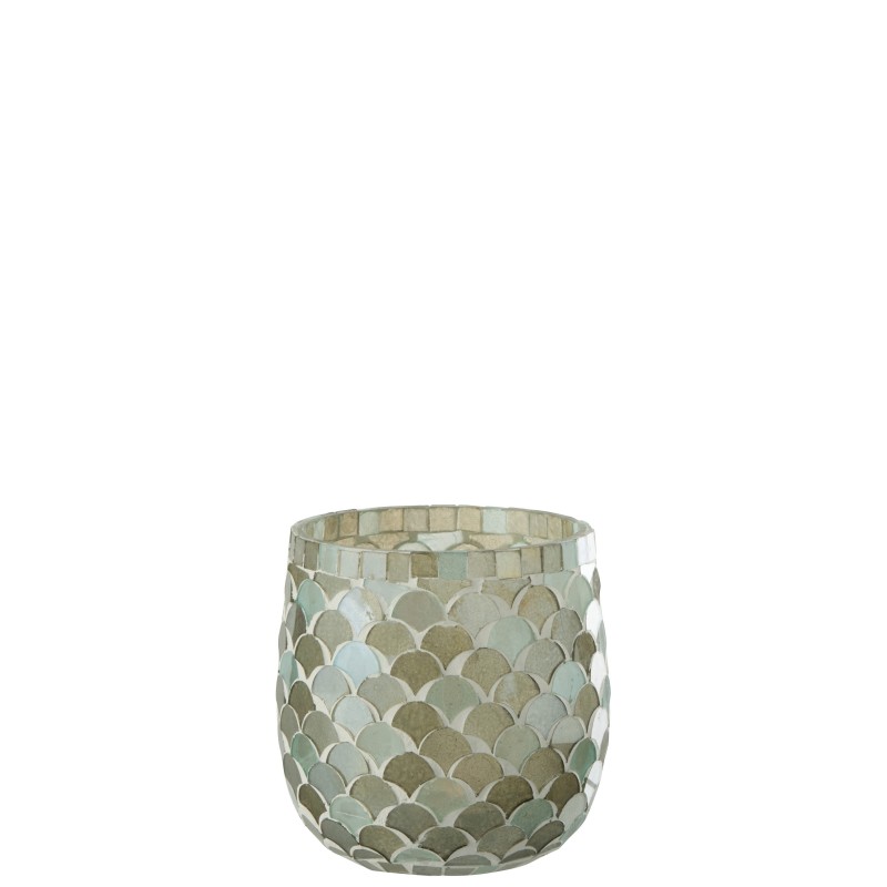 Photophore en verre Azur 12x12x12.5 cm Photophore en verre Azur 12x12x12.5 cm