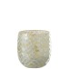 Portavelas de vidrio blanco 15.5x15.5x16 cm