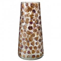 Vase tacheté en verre orange 18x18x37 cm