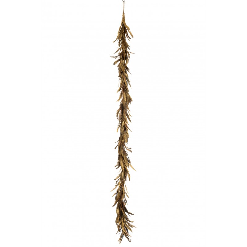 Guirlande décorative en plumes doré 30x30x145 cm