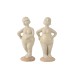 Conjunto de 2 banheiras em cerâmica bege 22x8,5x25 cm Conjunto de 2 banheiras em cerâmica bege 22x8,5x25 cm