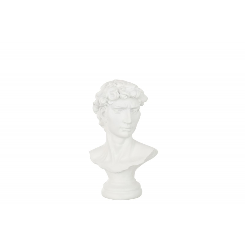 Buste de David en résine blanc 24x17.5x36 cm