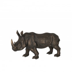 Rhinocéros en résine Bronze 58.5x25x33 cm