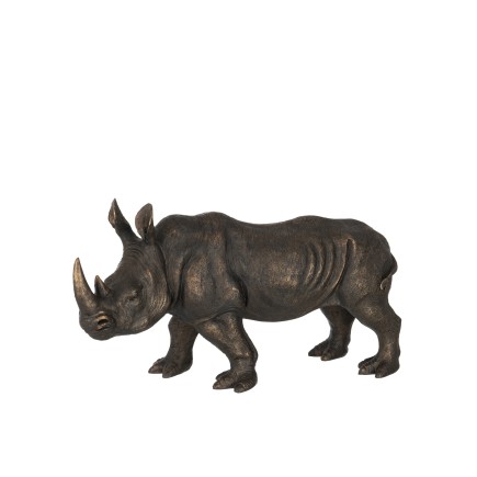 Rinoceronte de resina Bronce 58.5x25x33 cm