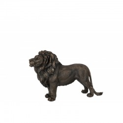Lion en résine Bronze 50x14x34 cm