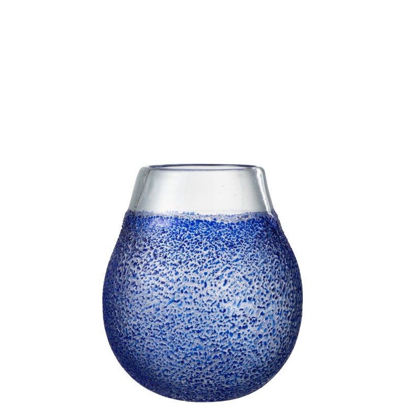 Photophore en verre bleu 21x21x25 cm Photophore en verre bleu 21x21x25 cm