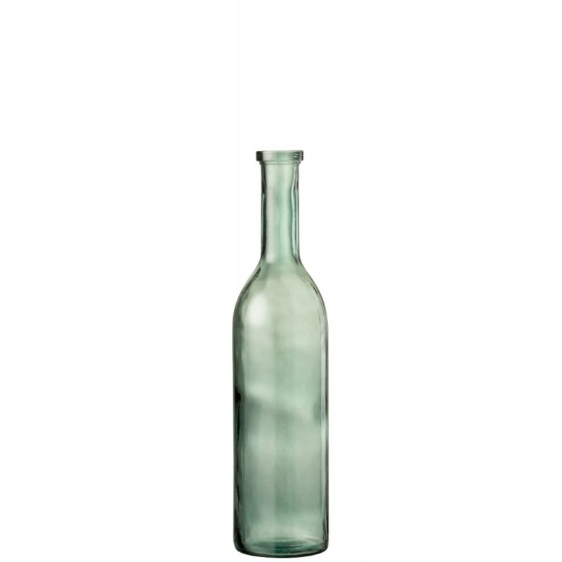 Vase bouteille en verre vert 18x18x75.5 cm