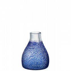 Vase en verre bleu 17x17x22.5 cm