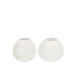 Set de 2 Photophores ajourés en bois de noix de coco blanc 27.5x14.5x12 cm Set de 2 Photophores ajourés en bois de noix de coco blanc 27.5x14.5x12 cm