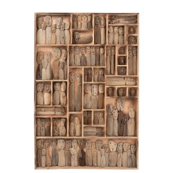 Decoración mural de madera reciclada natural 150x100x5.5 cm