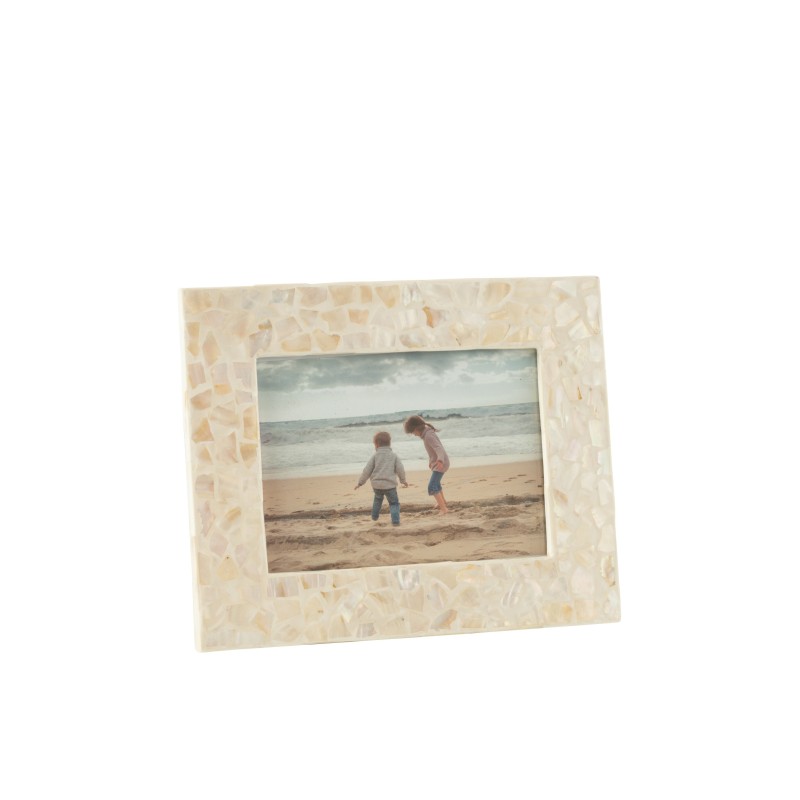 Marco de foto de 12x17cm en madera crema de 25x20x2 cm
