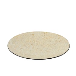 Plat rond en Papier crème 44.5x44.5x6.5 cm