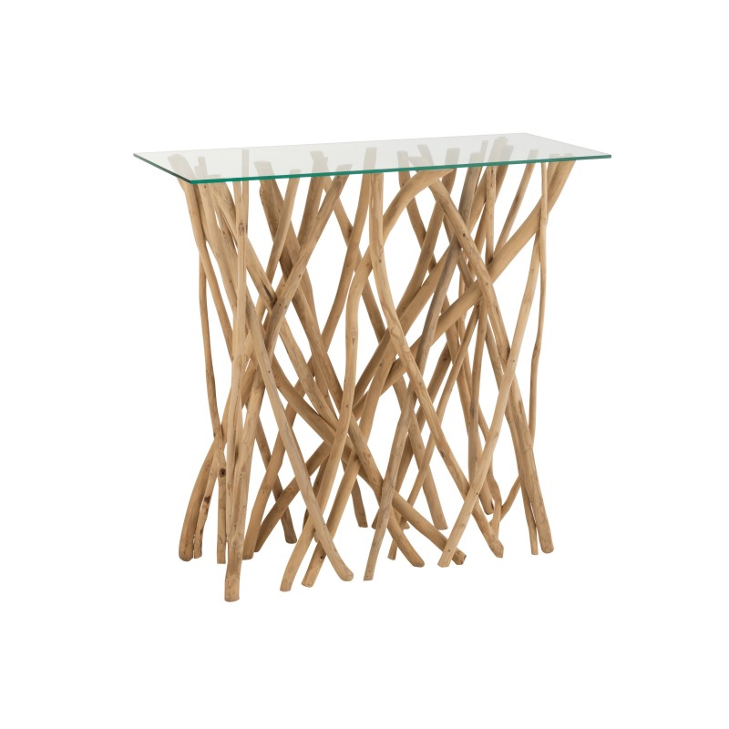 Console en bois naturel 100x40x95 cm