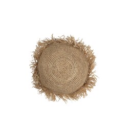 Coussin rond en raphia naturel 40x40m - Coussin d'extérieur