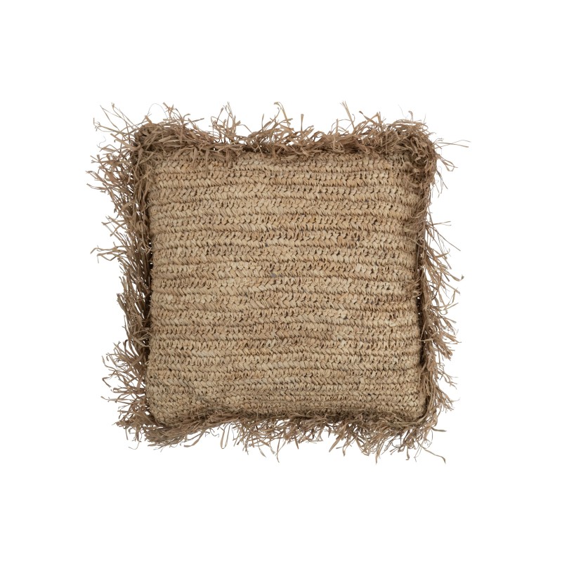 Coussin carré en raphia naturel 50x50m - Coussin d'extérieur