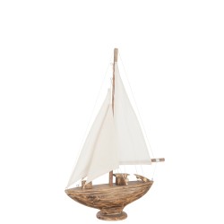 Velero de madera natural de 29x3x43 cm