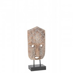 Máscara en base de madera natural de 17x15x41 cm