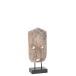Masque sur socle en bois naturel 17x15x41 cm Masque sur socle en bois naturel 17x15x41 cm