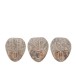Set de 3 Masques à accrocher en bois naturel 23.5x61x10 cm Set de 3 Masques à accrocher en bois naturel 23.5x61x10 cm