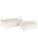 Set de 2 bandejas de madera blanca de 47x34x16.5 cm