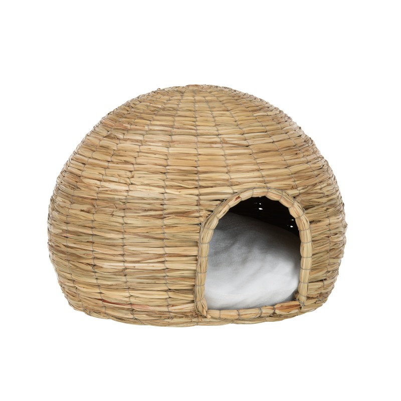 Panier pour chat en bois naturel 46x46x35 cm